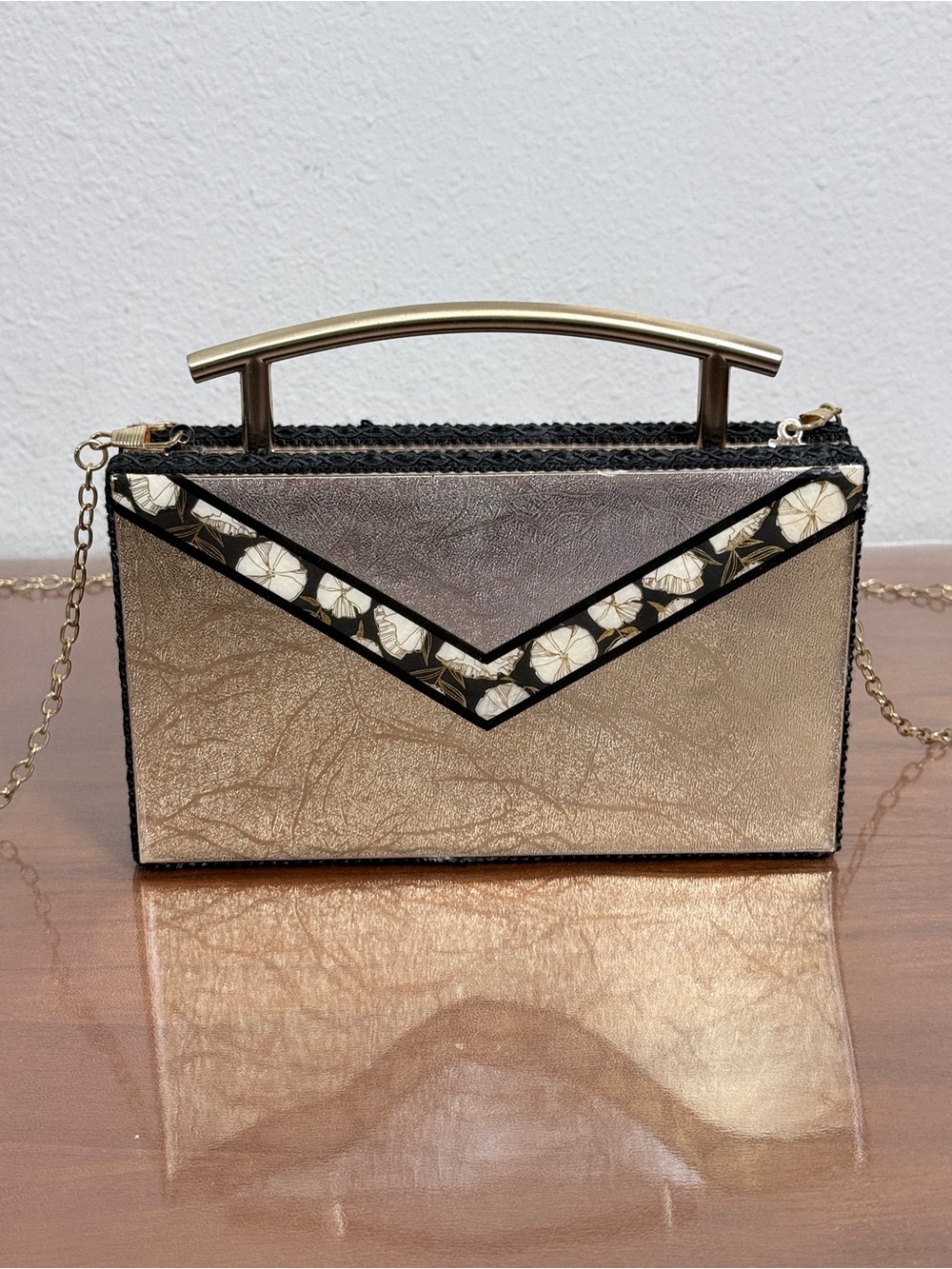 Handmade Artisan Metallic Clutch Handbag Nancy Davis Boutique - Picture 1 of 11